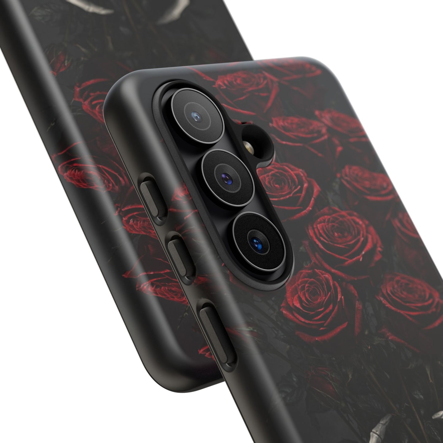 Skeleton Hands Red Roses Phone Case – Gothic Protective iPhone Cover