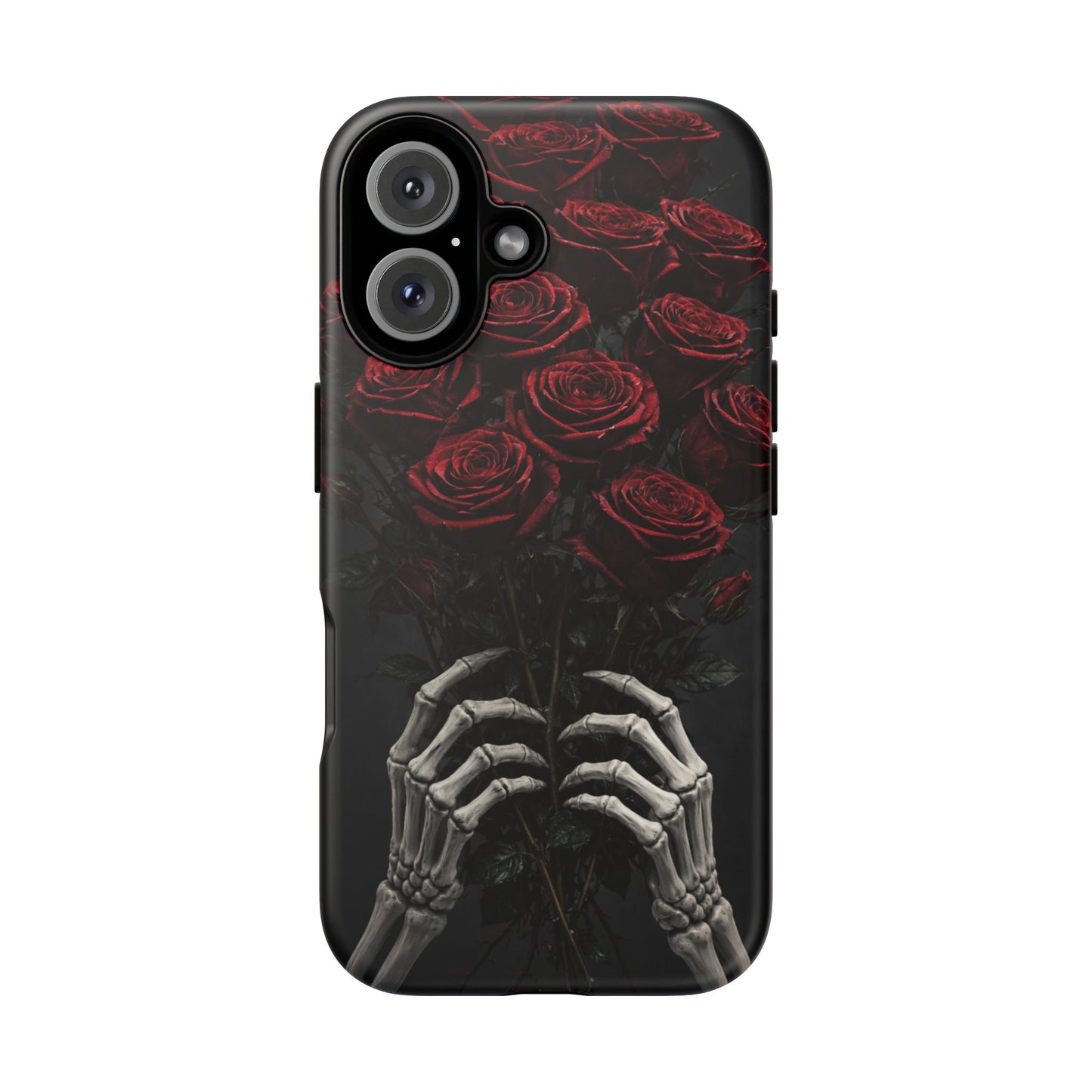 Skeleton Hands Red Roses Phone Case – Gothic Protective iPhone Cover