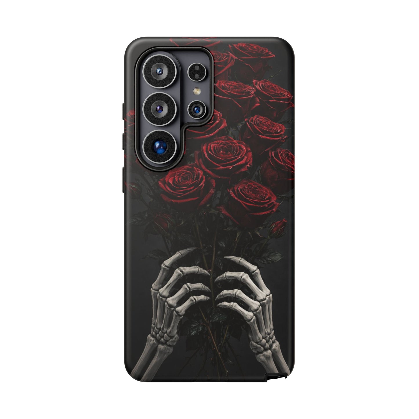 Skeleton Hands Red Roses Phone Case – Gothic Protective iPhone Cover