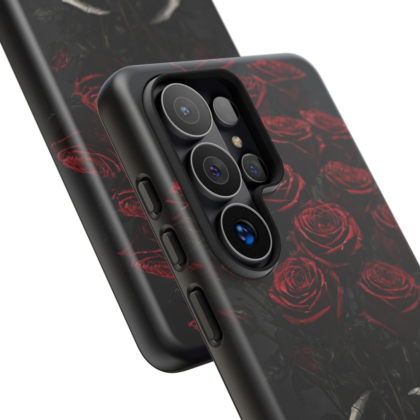 Skeleton Hands Red Roses Phone Case – Gothic Protective iPhone Cover